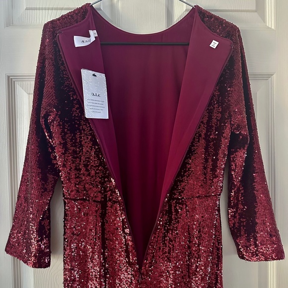 A.L.C. Jagger Sequin Midi Dress in Bordeaux - Picture 8 of 15
